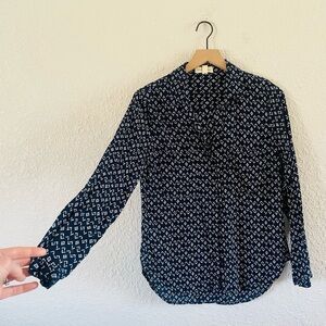 Anthropologie Black and White Button Down Shirt
